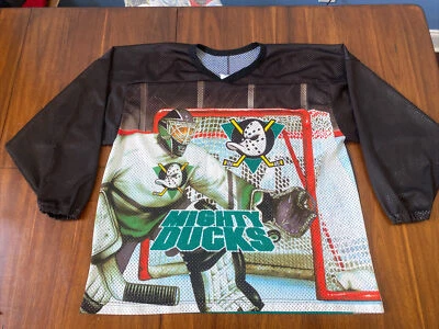 Camiseta deportiva Anaheim Mighty Ducks Disney NHL portero estampado CCM L XL de colección Foto 1 de 4