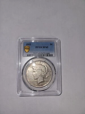 1922 peace dollar PCGS XF45 Rated - Image 1 of 2