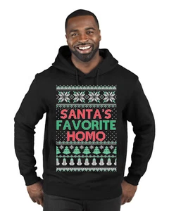 Santa's Favorite Homo Premium Graphic Hoodie Sweatshirt - Picture 1 of 3
