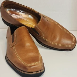 Sandro Moscoloni Berwyn Leather Loafers Men Sz. 9 Brown Slip On Casual Shoes - Picture 1 of 15