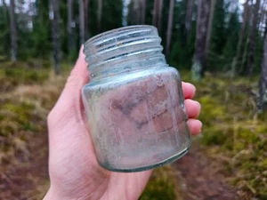 RELIQUIA DE TARRO DE MERMELADA O PEPINILLO DE VIDRIO ALEMÁN ORIGINAL DE LA PRIMERA GUERRA MUNDIAL de BATALLAS DE NAVIDAD - Imagen 1 de 6