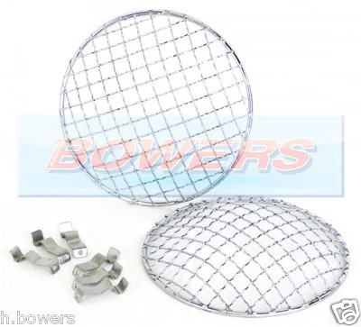 7" Stainless Steel Not Chrome Headlight Headlamp Stone Guards Classic Car Mini - Image 1 of 2