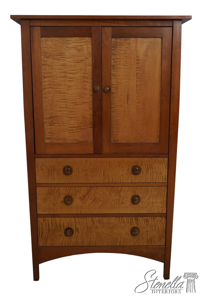 66707: STICKLEY Harvey Ellis Mission Cherry & Maple Armoire - Image 1 of 4
