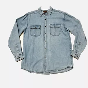 Faded Glory Denim Button Up Long Sleeve Shirt Size LT 42/44 - Picture 1 of 3