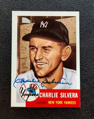Charlie Silvera Yankees 1991 Topps Archives 1953 #242 Signed Authentic Autograph - Image 1 of 2