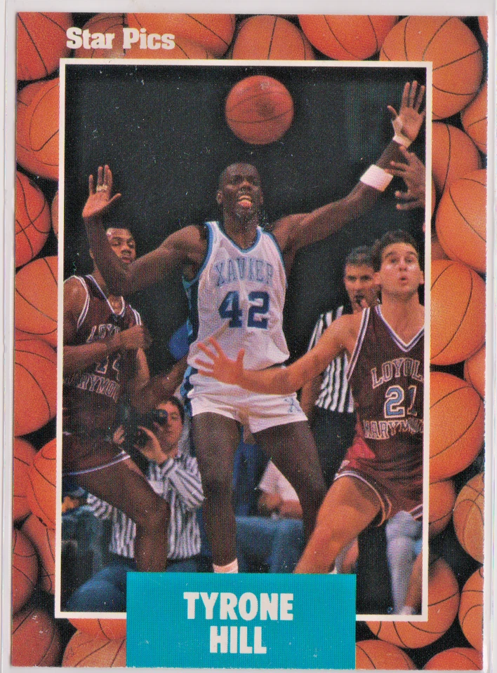 Tyrone Hill Xavier University Forward 1990 Star Pics Card # 38 Near Mint - Image 1 of 3