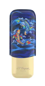 S.T. Estuche ajustable para cigarros Dupont de cuero koi pez, 2 cigarros 183497 nuevo en caja - Imagen 1 de 5