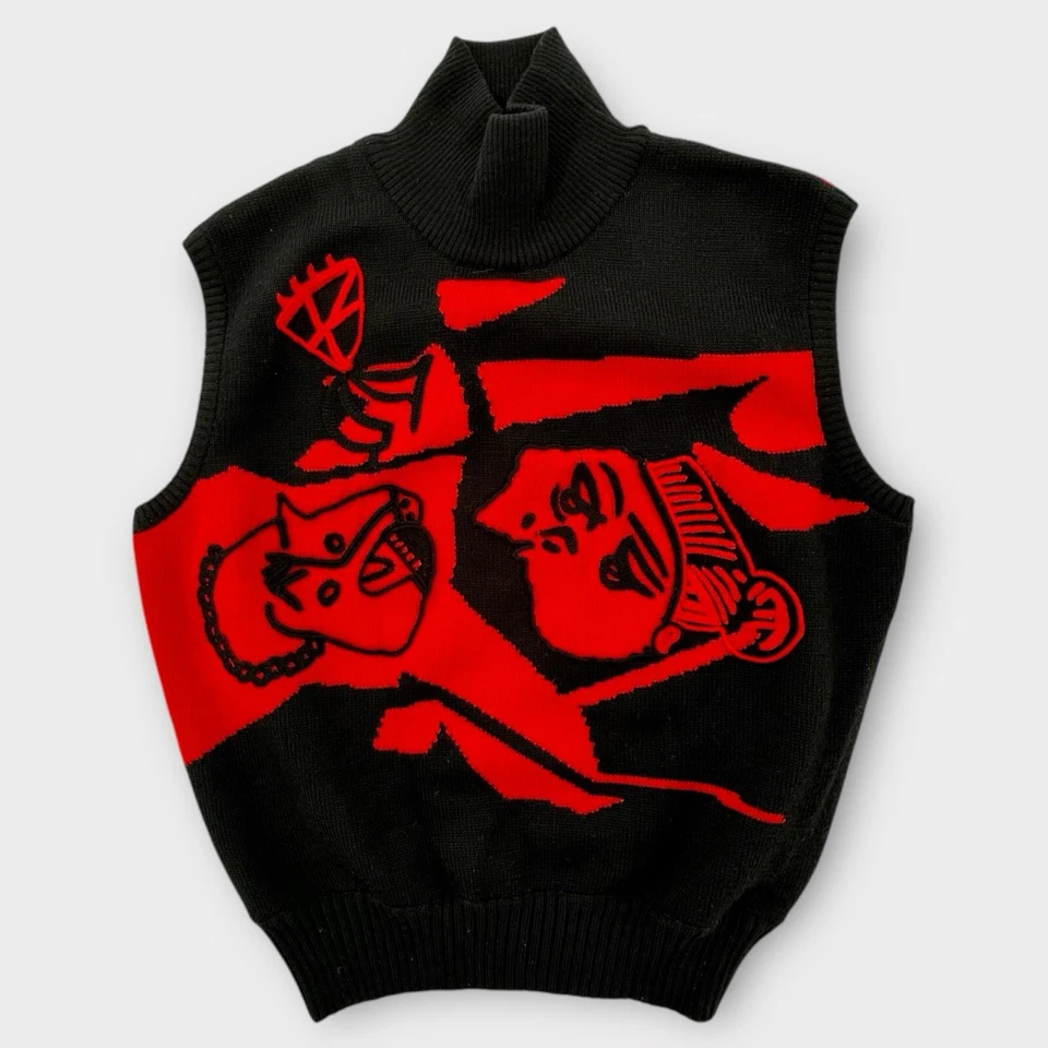 Chaleco tejido Gianni Versace vintage para mujer 40 pequeño de lana bordado bloque de color Foto 1 de 4