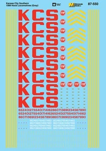 MicroScale 87550 Decal H0 - Kansas City Southern Hood Diesels 1989-1995 (87-550) - Picture 1 of 1