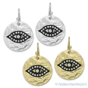 Pendientes Colgantes Steampunk CZ Círculo Pendientes Colgantes Nazar Turco Nazar Griego Hamsa Cabalá Dije Mal de Ojo - Imagen 1 de 3
