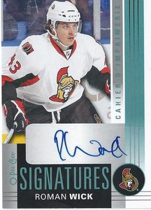 2013-14 O PEE CHEE OPC ROMAN WICK Signatures #OPC-RW Ottawa Senators Autograph