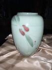 Vintage Celadon Jun Ware Porcelain High Shoulder Base Pale Green Rose BEAUTY 8”