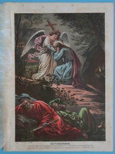 Litografía Original Vintage 1888 Color 7.5"x10" Getsemaní Avil Co. - Imagen 1 de 3