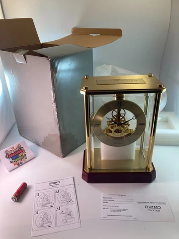 SEIKO SKELETON MANTEL CLOCK - MODEL #QHG033GL - TESTED & WORKS! Cover
