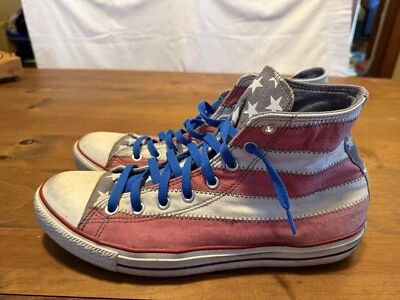 Sneakers Uomo 11.5 - Converse Chuck Taylor All Star Hi USA Bandiera Americana - Immagine 1 di 4