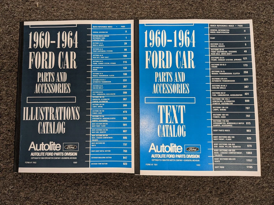 1960 年福特银河轿跑车轿车可转换零件目录手册套装 Sunliner — 第 1/1 张图片