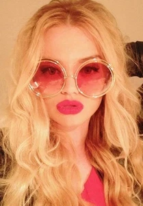  Gafas de sol retro de doble alambre grandes redondas ROXANNE Coachella de gran tamaño años 70 para mujer - Imagen 1 de 11