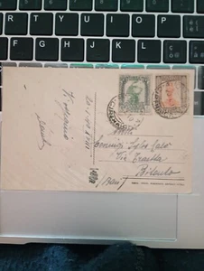 Cirenaica cartolina del 20/1/40 affr. con cent.5 e 15 della Libia per Bitonto Ba - Foto 1 di 2