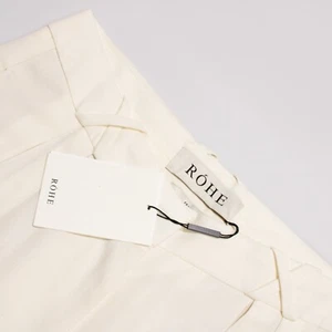 Pantaloni sartoriali Rohe nuovi con struttura gamba larga taglia 42 (US 10) panna poliestere/lana - Foto 1 di 16