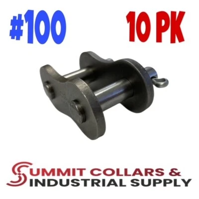 #100 Roller Chain Connecting Link, cottered (QTY 10) Great Quality! - Image 1 of 4