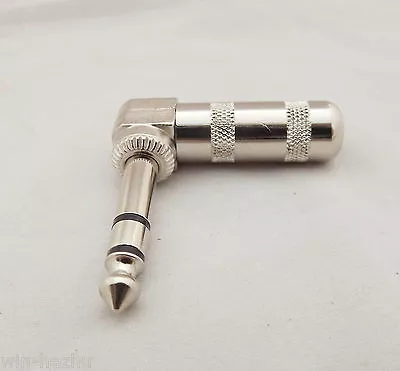 1pcs 6.35 mm 1/4" Male Right Angle TRS Stereo Audio Plug Cable Connector Adapter - Image 1 of 4