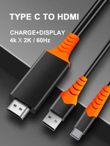 Cable adaptador USB tipo C a HDMI 4K 60HZ cable AV con alimentación para OnePlus 7 Pro 5G - Imagen 1 de 15