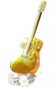 Bleikristall Gitarre Aurora Borealis mehrfarbig 4,5"" x 1,5"" mit Kristallständer - Bild 1 von 7