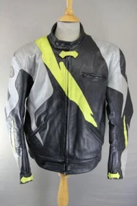 SWIFT INNOVATION LEATHER BIKER JACKET + BACK/SHOULDER/ELBOW CE ARMOUR 46-48"/XXL - Picture 1 of 11