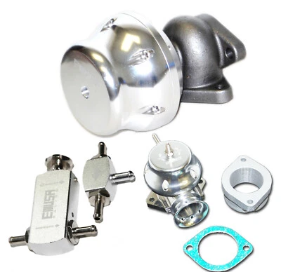 EMUSA SILVER Adj. 38mm External Wastegate+Boost Controller+Type RS BOV COMBO KIT - Изображение 1 из 4