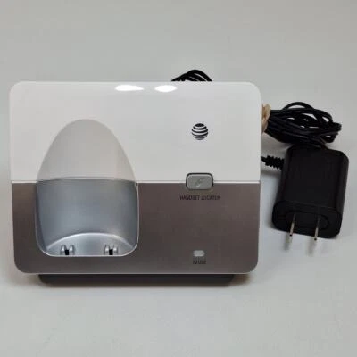 AT&T EL51203 White/Silver Cordless Phone Charging Base with Power Adapter - Image 1 of 4