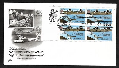 #C115 44cTranspacific Airmail -Martin M-130 China Clipper- ArtCraft FDC Zip Blk4 - Image 1 of 2