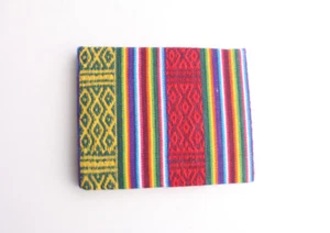 Bhutanese Fabric Hard Cover Mini Pocket Lokta Paper Blank Travel Journal - Picture 1 of 2