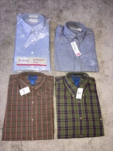4 Vintage NWT Men’s Long Sleeve Dress Shirt Button Down Small, Mervyn’s SEARS - Picture 1 of 12