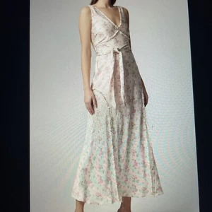 Love Shack Fancy Kendal Golden Hour Silk Dress M NWT Yellow Flowers - Picture 1 of 5