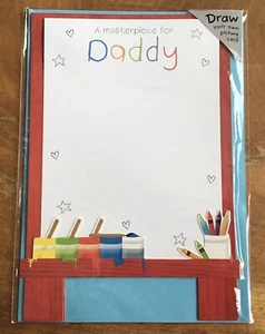 Happy Birthday Daddy - Easel Greeting Card (Create/Draw your own masterpiece) BN - Picture 1 of 2