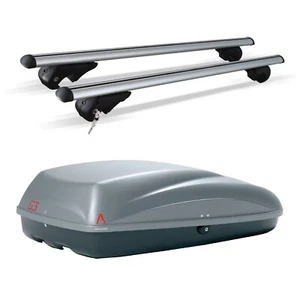 320L Roof Box Car Carrier and 120cm Roof Cross Bars for BMW 2 Series Touring E91 - Picture 1 of 14