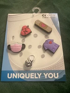 Einzigartig DU Jibbitz Kroko Charms Herz Gesundheit 5er Pack - Bild 1 von 3