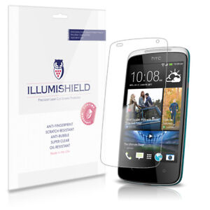 iLLumiShield Phone Screen Protector w Anti-Bubble/Print 3x for HTC Desire 500