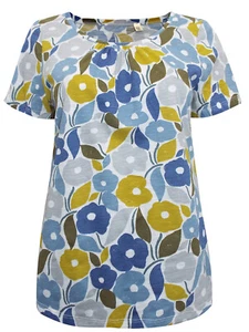 *SALE MARINO* *Nuovo* Blu ""Gesso Blooms Wild Pansy Arts Top"" -TAGLIE 10 12 14 16 18" - Foto 1 di 3