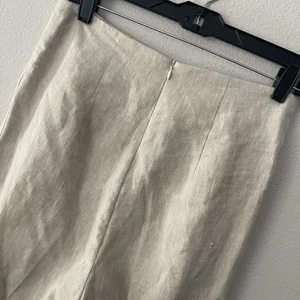 Pantalone gamba dritta in lino beige marrone Reformation taglia 4 - Foto 1 di 13