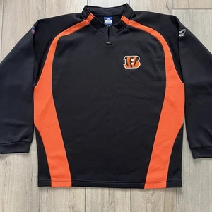 Vintage Cincinnati Bengals Black Pullover Crewneck Sweatshirt Reebok Men’s Large - Picture 1 of 10