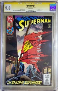 Superman 75 CGC SS 9.8 Firmado Automáticamente Dan Jurgens Primera Impresión Doomsday Death 1993 - Imagen 1 de 3