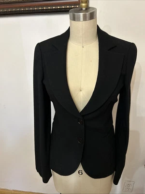复古 Emporio Armani Blazer 女式 4 码处女羊毛职业经典 — 第 1/4 张图片