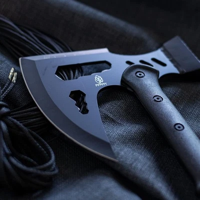 17" Black TOMAHAWK Throwing AXE Battle Hatchet HAMMER Head Camping Blade /Sheath - Image 1 of 4