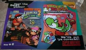 1994 SUPER NINTENDO DONKEY KONG COUNTRY 2 YOSHI ISLAND STORE PROMO VINYL POSTER - Picture 1 of 8