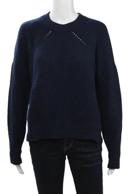 Cárdigan Pullover Otoño Cachemira Unisex Azul Oscuro Lana Cuello Redondo Talla S Foto 1 de 4