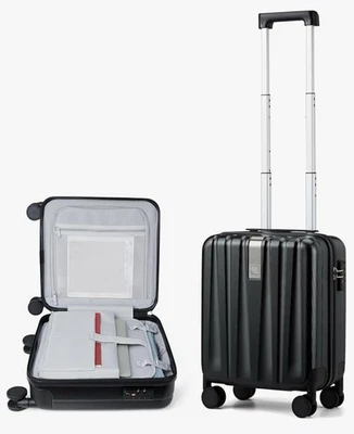 Hanke 16 Inch Hard Shell Underseat Carry-On Luggage Spinner Mini Suitcase Black - Image 1 of 4