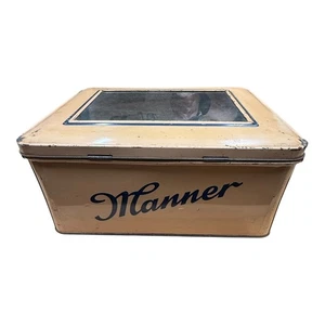 Caja de galletas MANNER grande 23x30x13 con ventana aprox. 1930 - Imagen 1 de 5