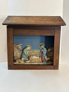 Placa antigua de yeso/cerámica escultura belén vintage - Imagen 1 de 8