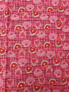 Sweet Hearts fabric UK fat quarter 18" x 22" approx 100% cotton material Pink - Picture 1 of 2
